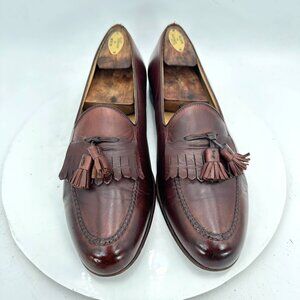 Moreschi Men Size 10.5 Dark Brown Leather Tassel Pull On Loafer Dress Shoes